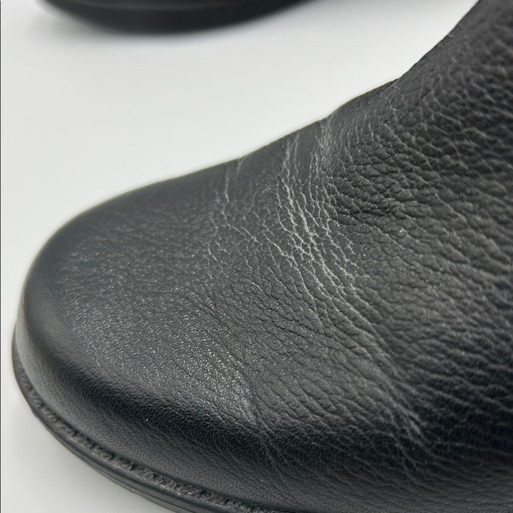 Anne Klein Lorissa Leather Ankle Booties Women's 6.5 Black Ruched Detail Zip Up - Picture 7 of 14